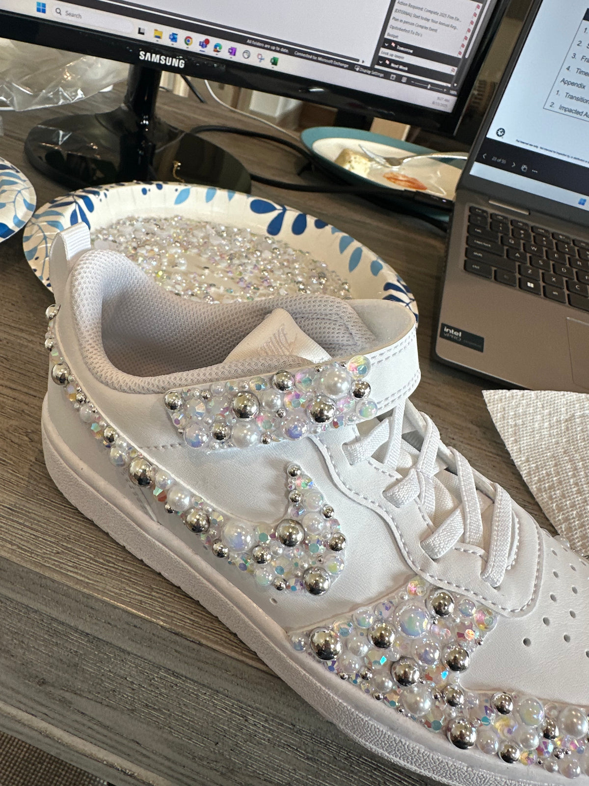 Big Kids Sparkling Bedazzled Girls’ Gym Shoes – Customizable & Fun! (Copy) (Copy)
