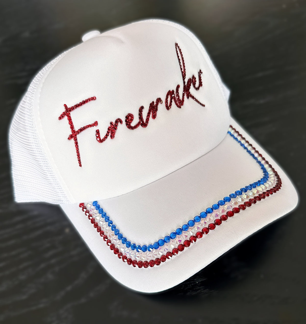 USA & FIRECRACKER - Bedazzled Trucker Hat