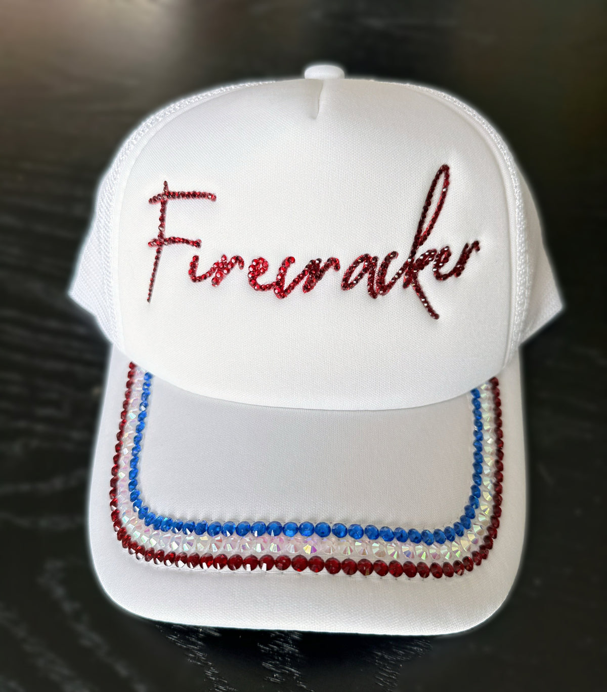 USA & FIRECRACKER - Bedazzled Trucker Hat